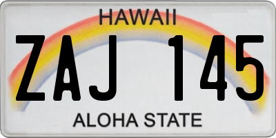 HI license plate ZAJ145