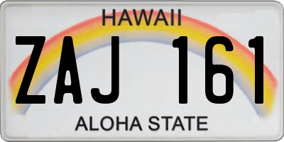 HI license plate ZAJ161