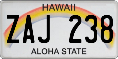 HI license plate ZAJ238