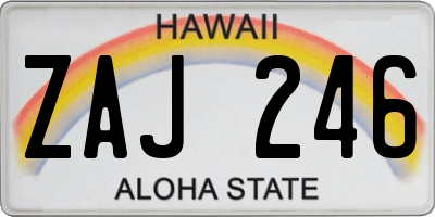 HI license plate ZAJ246