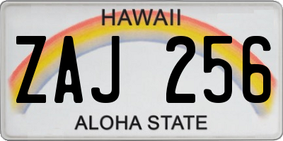 HI license plate ZAJ256