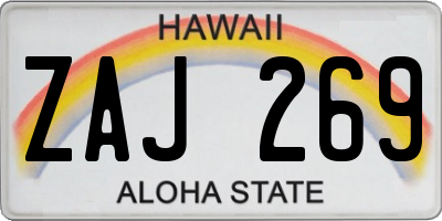 HI license plate ZAJ269