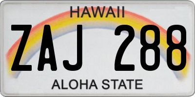 HI license plate ZAJ288
