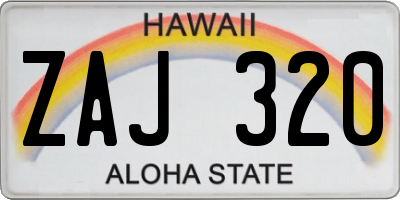 HI license plate ZAJ320