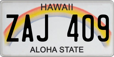 HI license plate ZAJ409