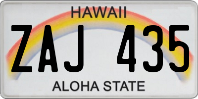 HI license plate ZAJ435