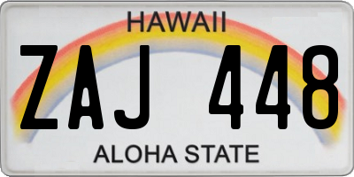 HI license plate ZAJ448