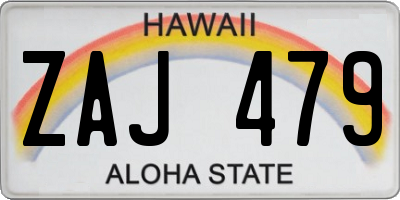 HI license plate ZAJ479