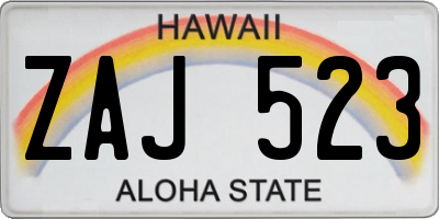 HI license plate ZAJ523