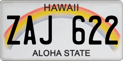 HI license plate ZAJ622
