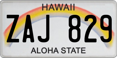 HI license plate ZAJ829