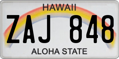 HI license plate ZAJ848