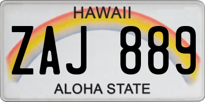 HI license plate ZAJ889