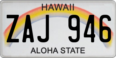 HI license plate ZAJ946