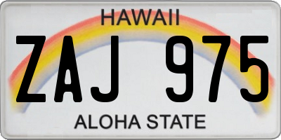 HI license plate ZAJ975