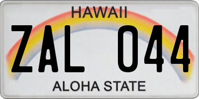 HI license plate ZAL044