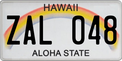 HI license plate ZAL048