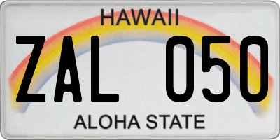 HI license plate ZAL050