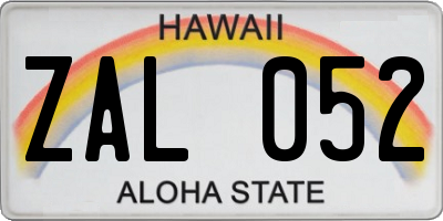 HI license plate ZAL052