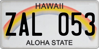 HI license plate ZAL053