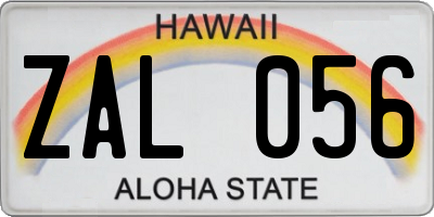 HI license plate ZAL056
