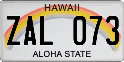 HI license plate ZAL073