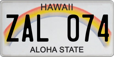 HI license plate ZAL074