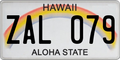 HI license plate ZAL079