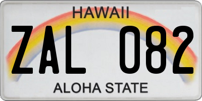 HI license plate ZAL082