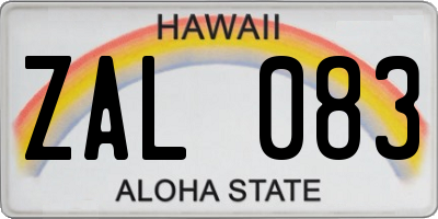 HI license plate ZAL083