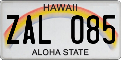 HI license plate ZAL085