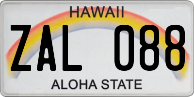 HI license plate ZAL088