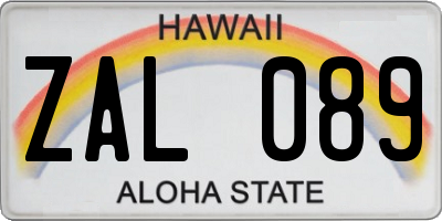 HI license plate ZAL089
