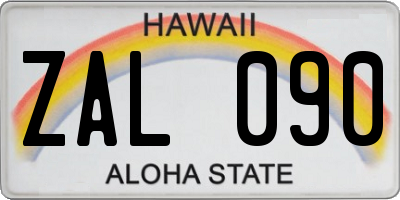 HI license plate ZAL090