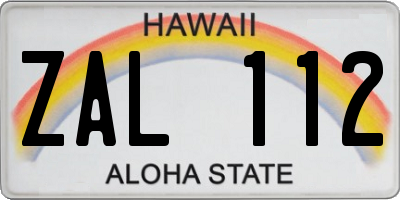 HI license plate ZAL112