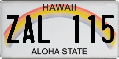 HI license plate ZAL115