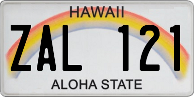 HI license plate ZAL121