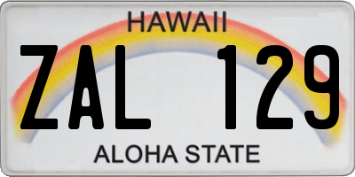 HI license plate ZAL129