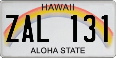 HI license plate ZAL131