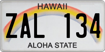 HI license plate ZAL134