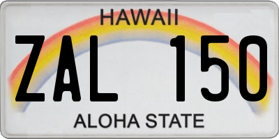 HI license plate ZAL150