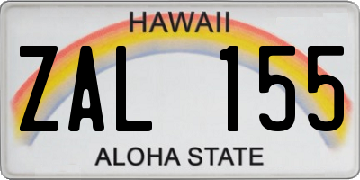 HI license plate ZAL155