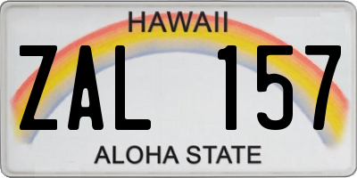 HI license plate ZAL157