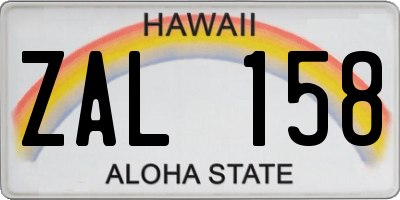 HI license plate ZAL158