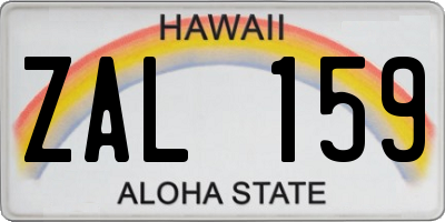 HI license plate ZAL159