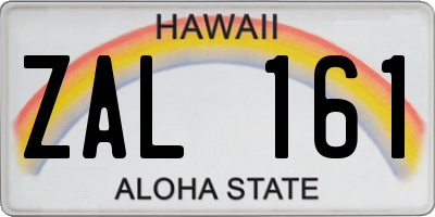 HI license plate ZAL161