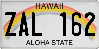HI license plate ZAL162