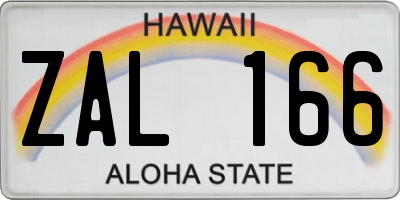 HI license plate ZAL166