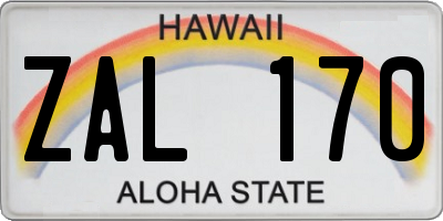 HI license plate ZAL170
