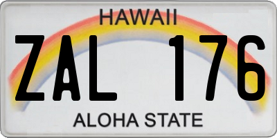 HI license plate ZAL176